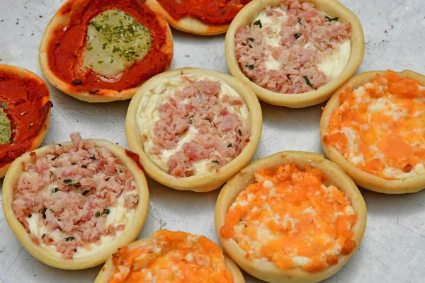 A close up of small pizzas — Stock Photo, Image