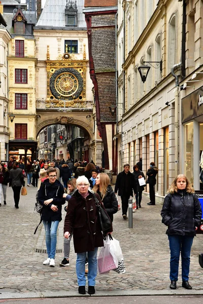 Rouen, France - november 26 2016 : the historical city center — Stock Photo, Image