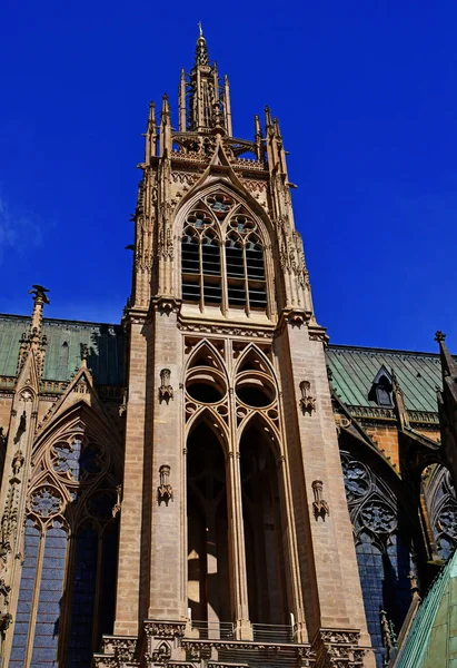 Metz, Frankrike - juli 25 2016: domkyrkan — Stockfoto