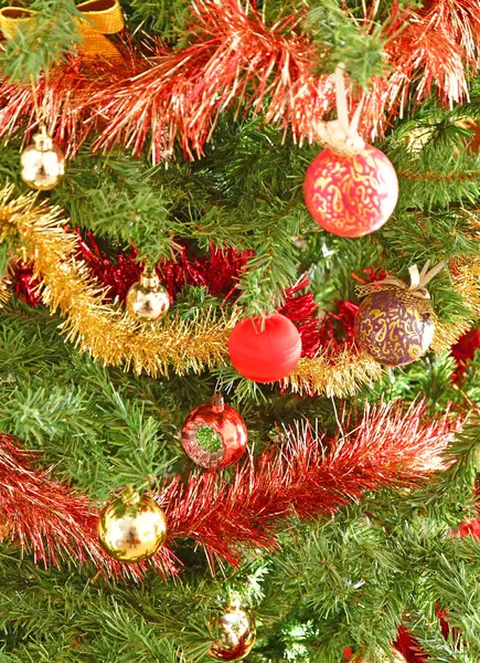Close up of a christmas tree in a house — Stock Photo, Image