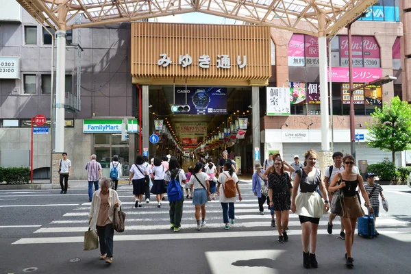 Himeji? Ιαπωνία - Αύγουστος 7 2017: εμπορικό δρόμο — Φωτογραφία Αρχείου