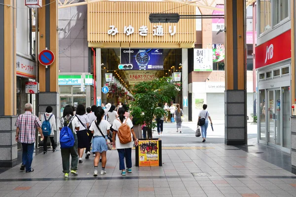 Himeji; Japan - august 7 2017 : shopping street — Stock Photo, Image