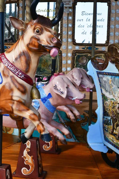 Arromanches;  France - july 18 2017 : old carousel — Stock Photo, Image