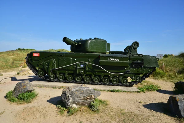 Graye sur Mer; Francia - 18 luglio 2017: Churchill tank — Foto Stock