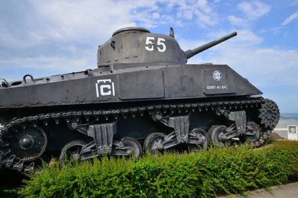 Arromanches; França - 18 de julho de 2017: tanque Sherman — Fotografia de Stock