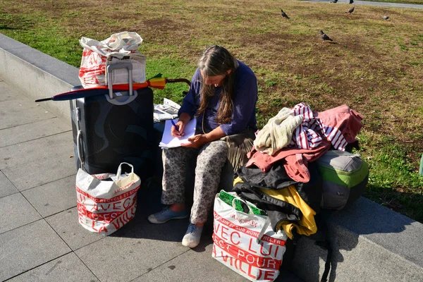 Strasbourg France July 2017 Homeless People City Center Summer — Stock Photo, Image