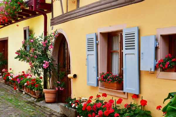 Eguisheim, Francia - 23 luglio 2016: villaggio storico in estate — Foto Stock