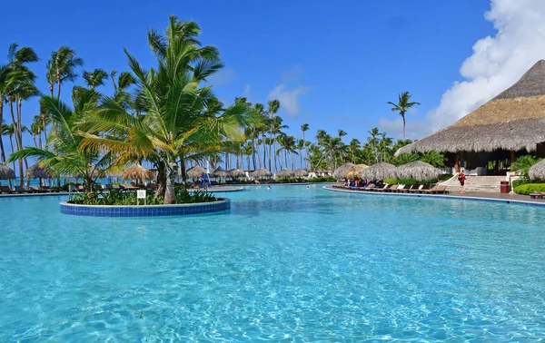 Punta Cana República Dominicana Maio 2017 Piscina Hotel Turístico — Fotografia de Stock