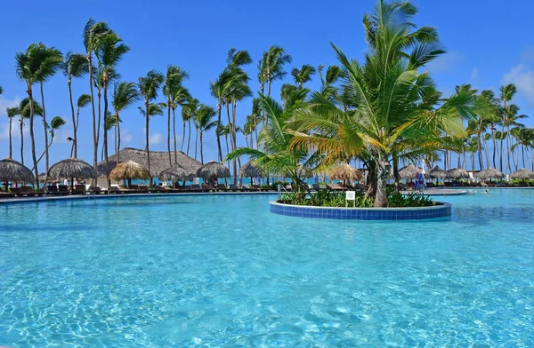 Punta Cana República Dominicana Mayo 2017 Piscina Hotelera Turística — Foto de Stock