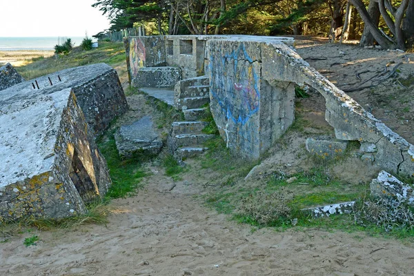 Les Portes en Re; France - november 25 2017 : blockhaus — Stock fotografie