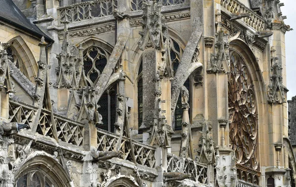 Les Andelys, France - august 8 2019 : the collegiate church Notr — Stockfoto