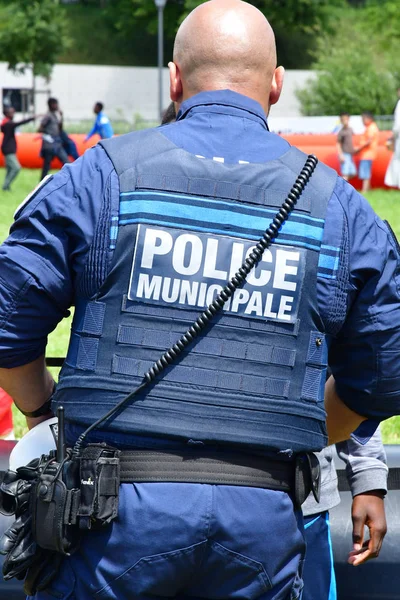 Руан, Франция - 10 июня 2019 года: патруль полиции — стоковое фото