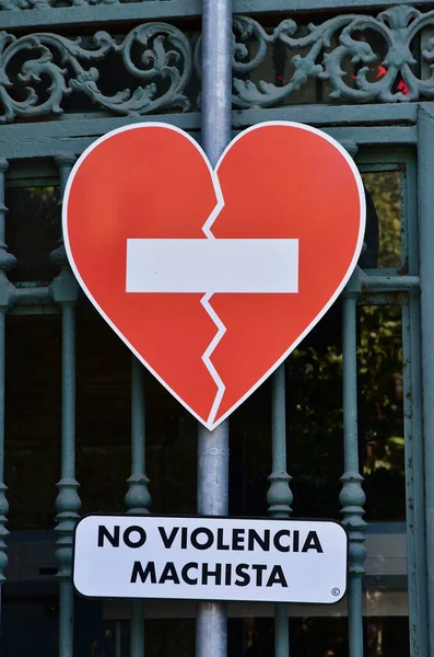 Cadiz Spain August 2019 Macho Violence Sign — Stock Photo, Image