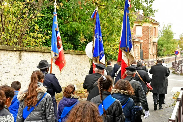 Les Mureaux France November 2019 Celebration November 11Th 1918 End — Stockfoto