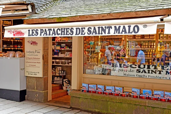 Saint Malo Francia Julio 2019 Tienda Especialidades Pintoresco Centro Ciudad —  Fotos de Stock