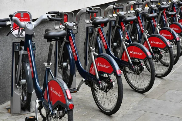 Londres Inglaterra Mayo 2019 Alquiler Gratuito Bicicletas Leicester Square — Foto de Stock