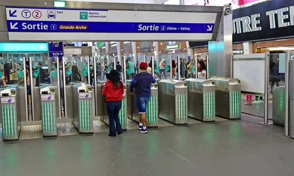 París Francia Marzo 2019 Estación Defense — Foto de Stock