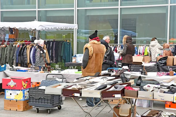 Dunkerque Frankreich Januar 2019 Tuch Auf Dem Samstäglichen Markt — Stockfoto