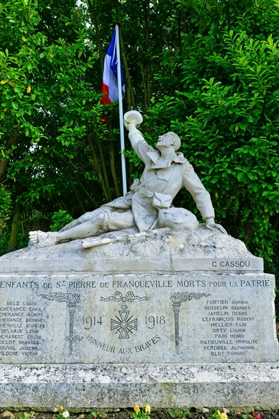 San Pedro Franqueville Francia Septiembre 2017 Monumento Guerra —  Fotos de Stock