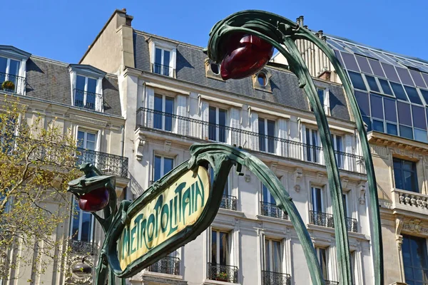 Paris France Mars 2019 Entrée Métro Art Nouveau Par Hector — Photo