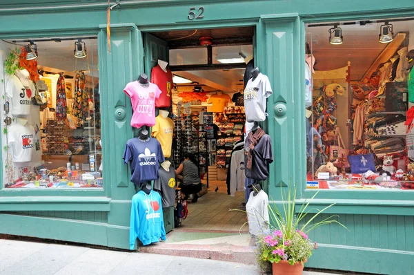 Québec Canada Juin 2018 Boutique Souvenirs Dans Vieux Quartier Petit — Photo