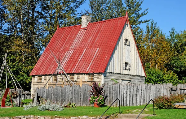 Quebec Canada June 2018 Historical Reenactrment Old Skin Trade House — Stock Photo, Image