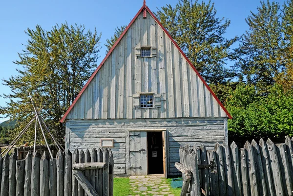 Quebec Canada June 2018 Historical Reenactrment Old Skin Trade House — Stock Photo, Image