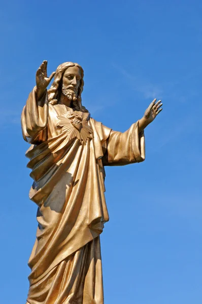 Québec Canada Juin 2018 Une Statue Jésus Dans Village Baie — Photo