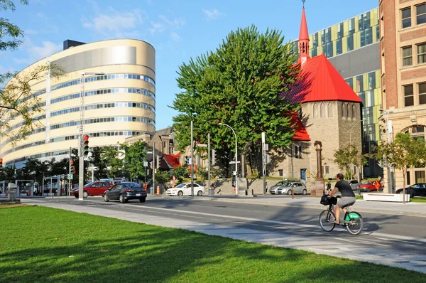 Quebec Canada Juni 2018 Saint Jean Evangeliste Kerk Ontario Straat — Stockfoto