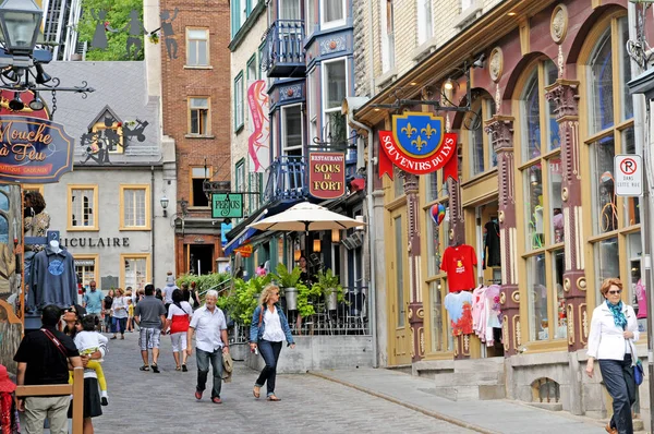 Quebec Canadá Junho 2018 Antigo Distrito Petit Champlain Cidade Quebec — Fotografia de Stock