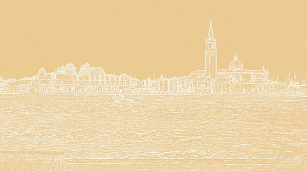 Bir Şapel ile Venedik manzara