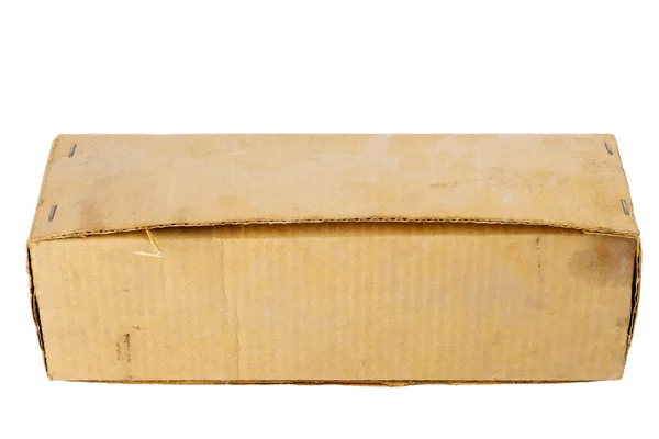 Brown cardboard box isolated on white — Stock Photo, Image