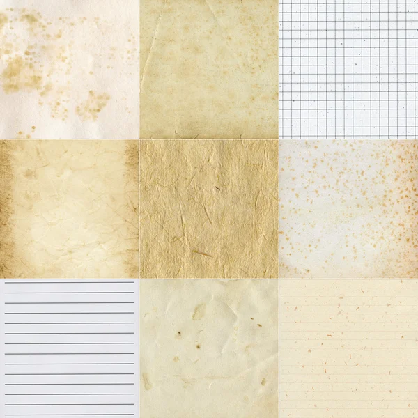 Collection of various paper textures — Stock Photo, Image