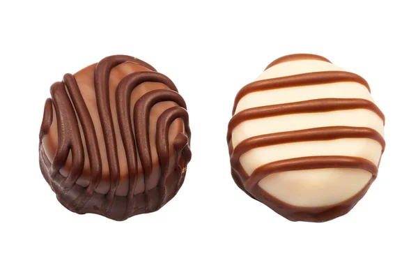 Дві шоколадні цукерки — стокове фото