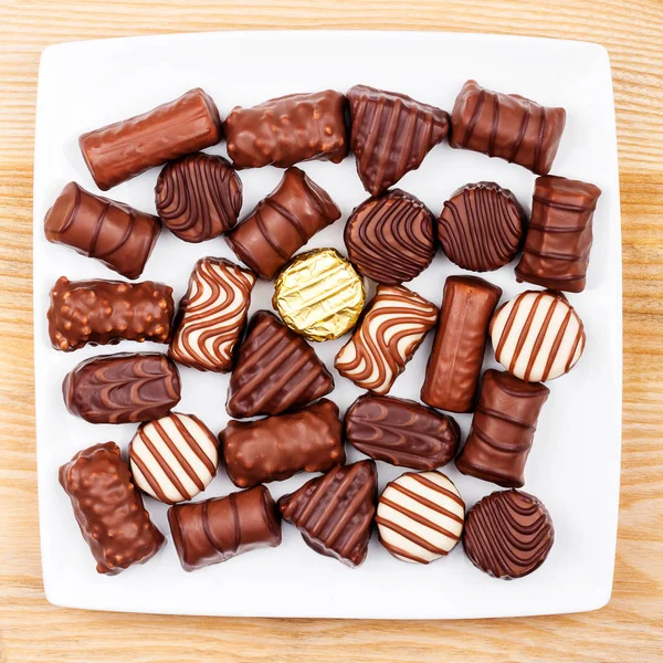 Placa de Chocolates —  Fotos de Stock