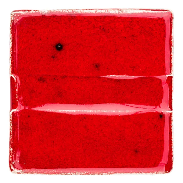 Handgjorda glaserade röda keramiska plattor — Stockfoto