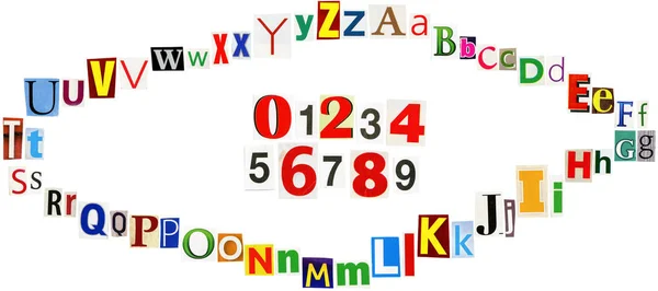 Colorful newspaper clipings alphabet — Stock Photo, Image