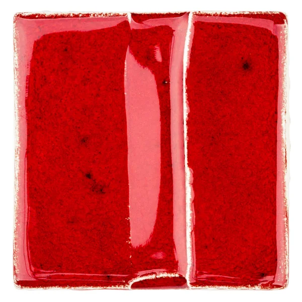 Handgjorda glaserade röda keramiska plattor — Stockfoto