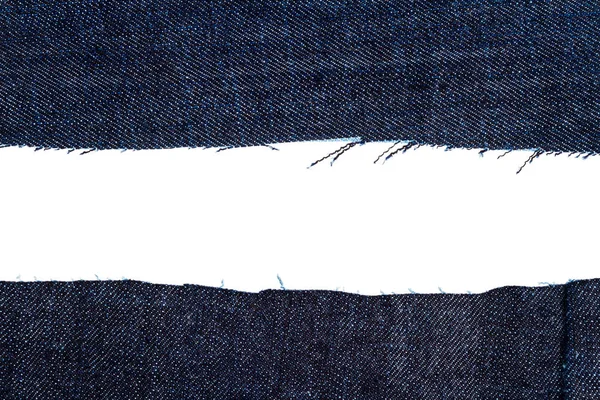 Pezzi di tessuto jeans blu scuro — Foto Stock