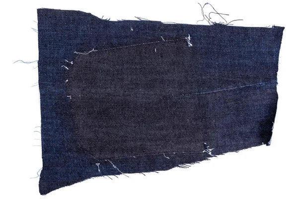Piece of dark blue jeans fabric — Stock Photo, Image