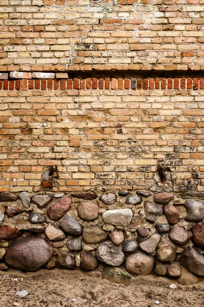 Gelbe Backsteinmauer Hintergrund — Stockfoto