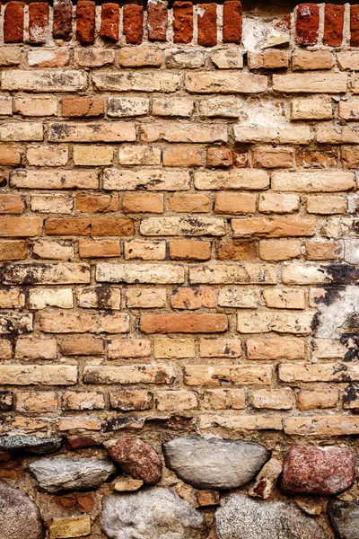 Gelbe Backsteinmauer Hintergrund — Stockfoto