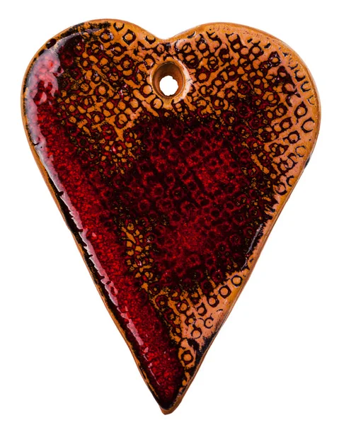 Red ceramic heart — Stock Photo, Image