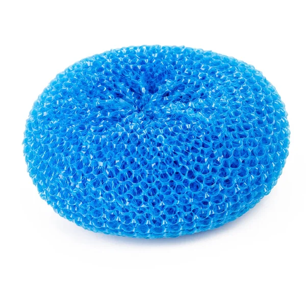 Blue vibrant plastic scourer — Stock Photo, Image