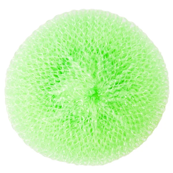 Green vibrant plastic scourer — Stock Photo, Image