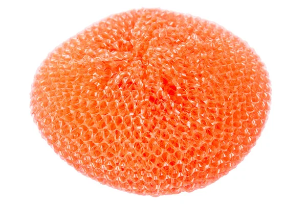 Narancs, élénk, műanyag scourer — Stock Fotó