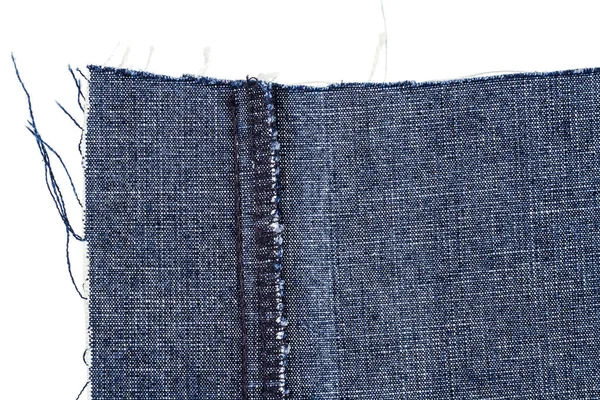 Pezzo di tessuto jeans blu — Foto Stock