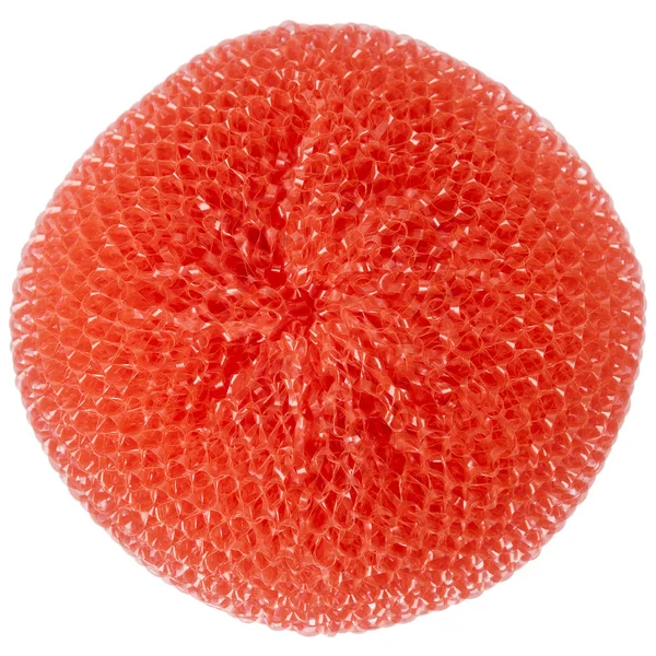 Czerwony wibrujący druciakiem z tworzywa sztucznego — Zdjęcie stockowe