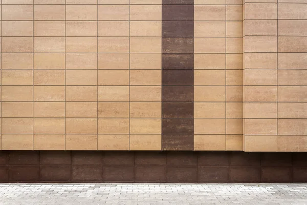 Pared moderna de azulejos de metal marrón —  Fotos de Stock