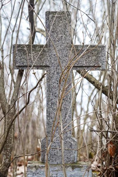 Big cross in the catholic cemetery of Rasos in Vilnius, Lithuania — Stock Photo, Image